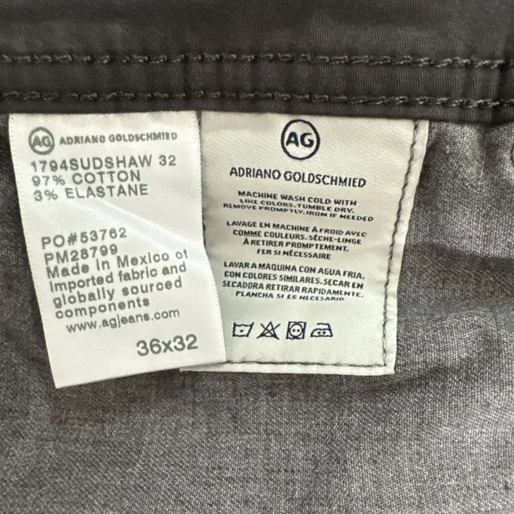 AG Adriano Goldschmied Everett Jeans Mens Sz 36x32 (36x27) Brown‎ Slim Straight